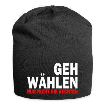 GEH WÄHLEN - Jersey-Beanie - Schwarz - Vorne