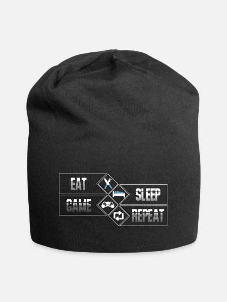 PC Gaming - Eat Sleep Game Repeat - Jersey Beanie - black