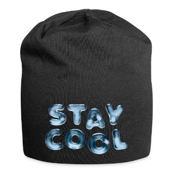 Stay Cool Ice Cubes Ice Cream Font - Jersey Beanie - black - Front