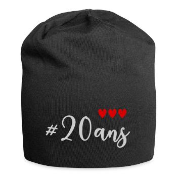 20. 20. JAHRESTAG. 20-JÄHRIGES JUBILÄUM. 20 JAHRE. - Jersey-Beanie - Schwarz - Vorne