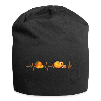 Mandarine Herzschlag - Geschenkidee - Jersey-Beanie - Schwarz - Vorne