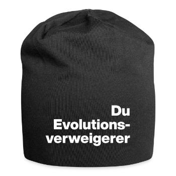 YOU EVOLUTION DENIER. SARCASM, NAUGHTY - Jersey Beanie - black - Front