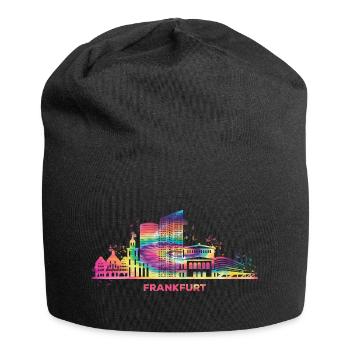 Skyline de Francfort Paysage urbain coloré Francfort - Bonnet en jersey - noir - Devant