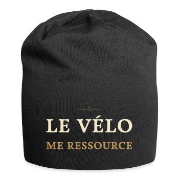 Le Vélo Me Ressource - Design Cycliste Minimaliste - Bonnet en jersey - noir - Devant