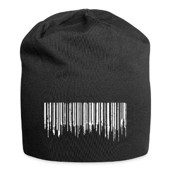 Code-barres - Blanc - Bonnet en jersey - noir - Devant