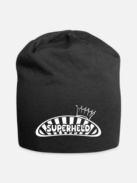 Geschenk für Superheld - Jersey-Beanie - Schwarz