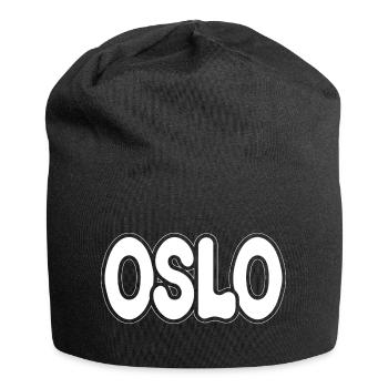 Oslo Retro Groovy Typografie blast weiß - Jersey-Beanie - Schwarz - Vorne