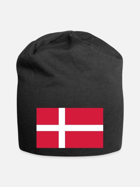 Dänemark - Jersey-Beanie - Schwarz