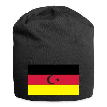 Deutsch türkische Flagge - Jersey-Beanie - Schwarz - Vorne