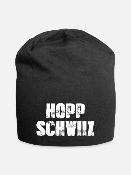 Hopp Schwiiz Vintage - Jersey-Beanie - Schwarz