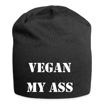 vegan my ass - Jersey Beanie - black - Front