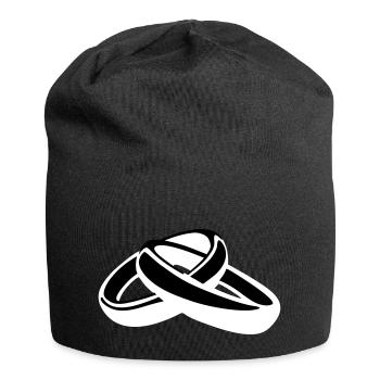 Ringe, Trauringe, Hochzeit - Jersey-Beanie - Schwarz - Vorne