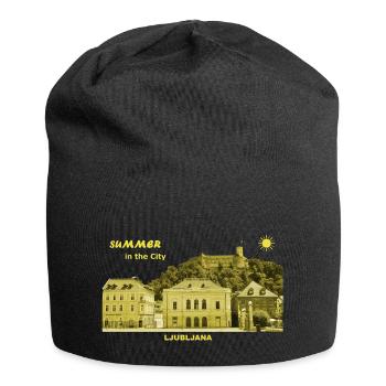 Summer Ljubljana Slovenia capital city castle - Jersey Beanie - black - Front