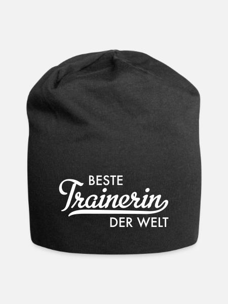 Beste Trainerin der Welt - Jersey-Beanie - Schwarz