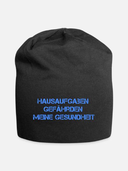 Hausaufgaben - Jersey-Beanie - Schwarz