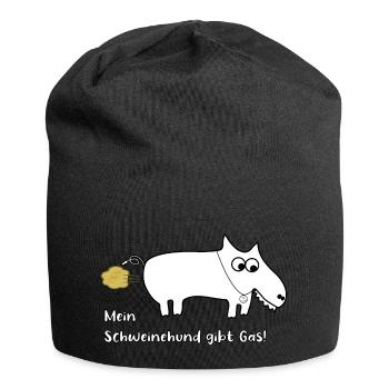 Mein Schweinehund gibt Gas! - Jersey-Beanie - Schwarz - Vorne