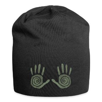 Reiki Hände - Jersey-Beanie - Schwarz - Vorne