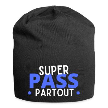 super passe partout pass sanitaire cadeau humour - Bonnet en jersey - noir - Devant