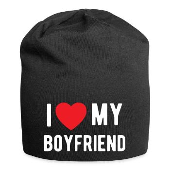 I Love My Boyfriend - Jersey Beanie - black - Front