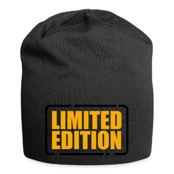 Limited Edition besonders einzigartig Unikat Juwel - Jersey-Beanie - Schwarz - Vorne