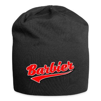 barbier haar bart barber rasieren männer barber - Jersey-Beanie - Schwarz - Vorne