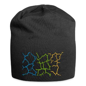 Floor Cracks Pattern Colorful - Jersey Beanie - black - Front