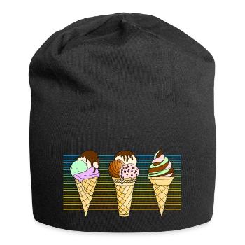 Eis - Jersey-Beanie - Schwarz - Vorne