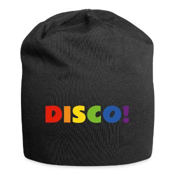 DISCO rainbow text - Jersey Beanie - black - Front