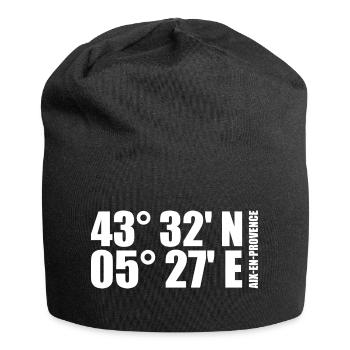 Aix-en-Provence coordinates - Jersey Beanie - black - Front