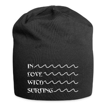 In love with surfing - Jersey Beanie - black - Front