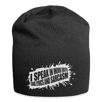 speak lyrics and sarcasm - Jersey Beanie - black - Front