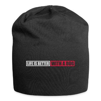 better with a dog - Jersey Beanie - black - Front