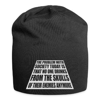 drinks from enemies skulls - Jersey Beanie - black - Front