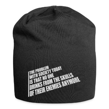 drinks from enemies skulls - Jersey Beanie - black - Front