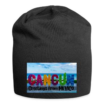 Grüße aus Mexiko . Cancun - Jersey-Beanie - Schwarz - Vorne