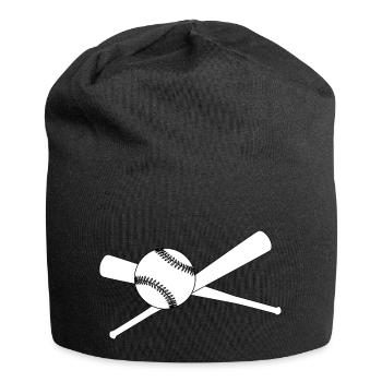 Baseball und 2 Schläger - Jersey-Beanie - Schwarz - Vorne