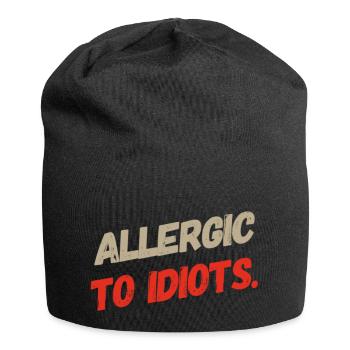 ALLERGIC TO IDIOTS, super cool T-Shirt Design. NEW - Jersey-Beanie - Schwarz - Vorne