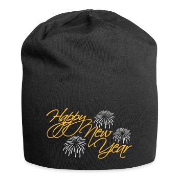 happy new year quote - Jersey Beanie - black - Front