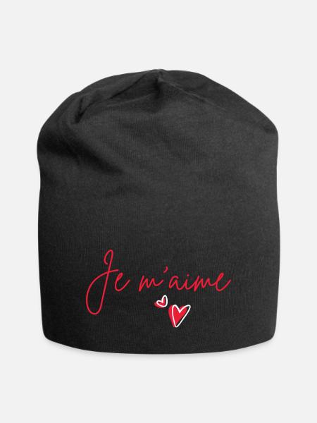 Je m'aime - Jersey-Beanie - Schwarz