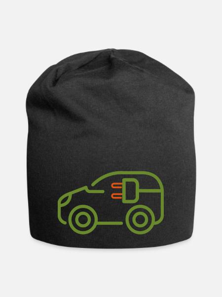 e car elektro auto grün elektrisch e auto - Jersey-Beanie - Schwarz