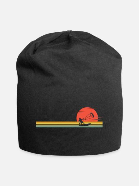 Kitesurfing Geschenkidee Wassersport Spass - Jersey-Beanie - Schwarz