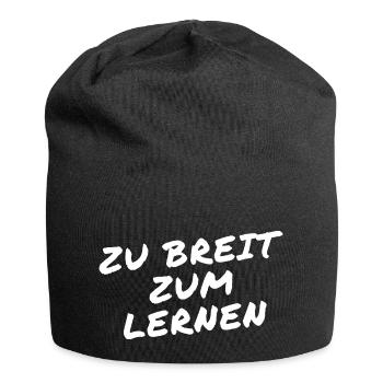 Zu breit zum lernen - Jersey-Beanie - Schwarz - Vorne