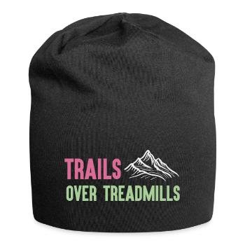 Trailrunning - Trails über Laufbänder - Jersey-Beanie - Schwarz - Vorne