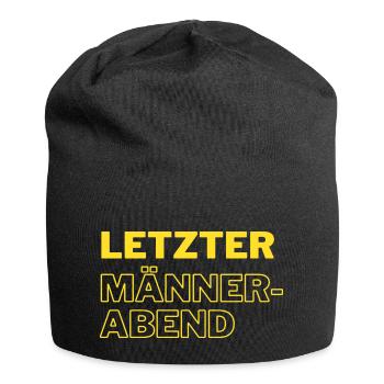 Letzter Männerabend gelb - Jersey-Beanie - Schwarz - Vorne
