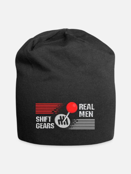 Real men shift gears - Jersey Beanie - black