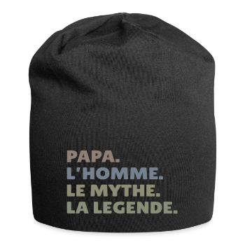 Le meilleur papa, c'est une légende, le plus fort - Bonnet en jersey - noir - Devant