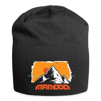 outddor horizon behind the mountain - Jersey Beanie - black - Front