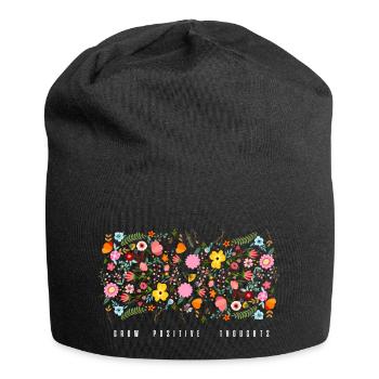 Positive Gedanken wachsen lassen - Jersey-Beanie - Schwarz - Vorne