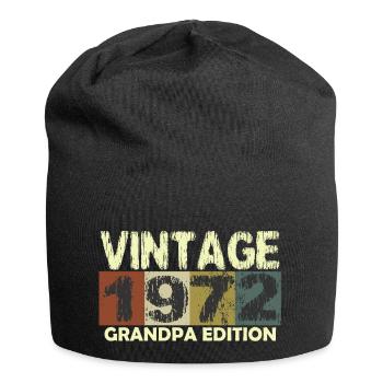 Vintage 1972 Anniversaire rétro sunset design - Bonnet en jersey - noir - Devant