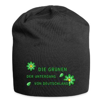 Deutschland die Grünen grün - Jersey-Beanie - Schwarz - Vorne